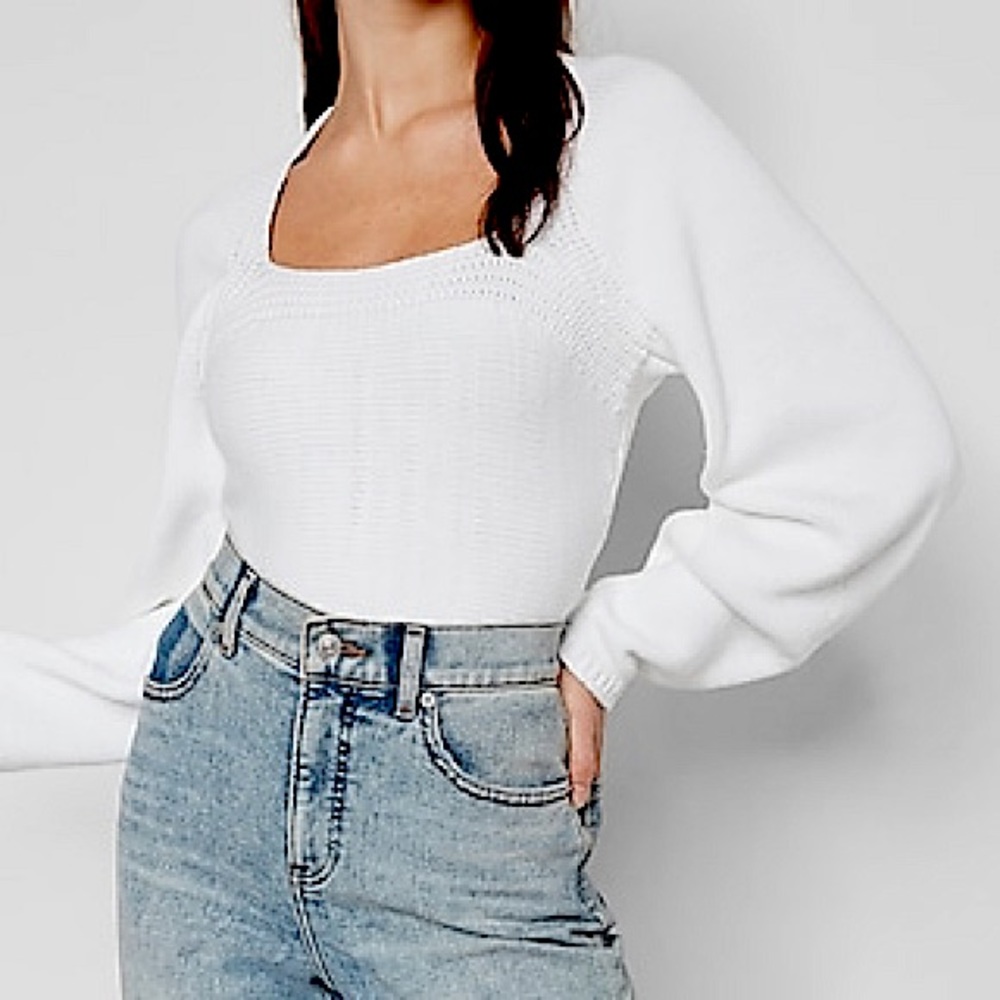 Express Square Neck Fitted Sweater